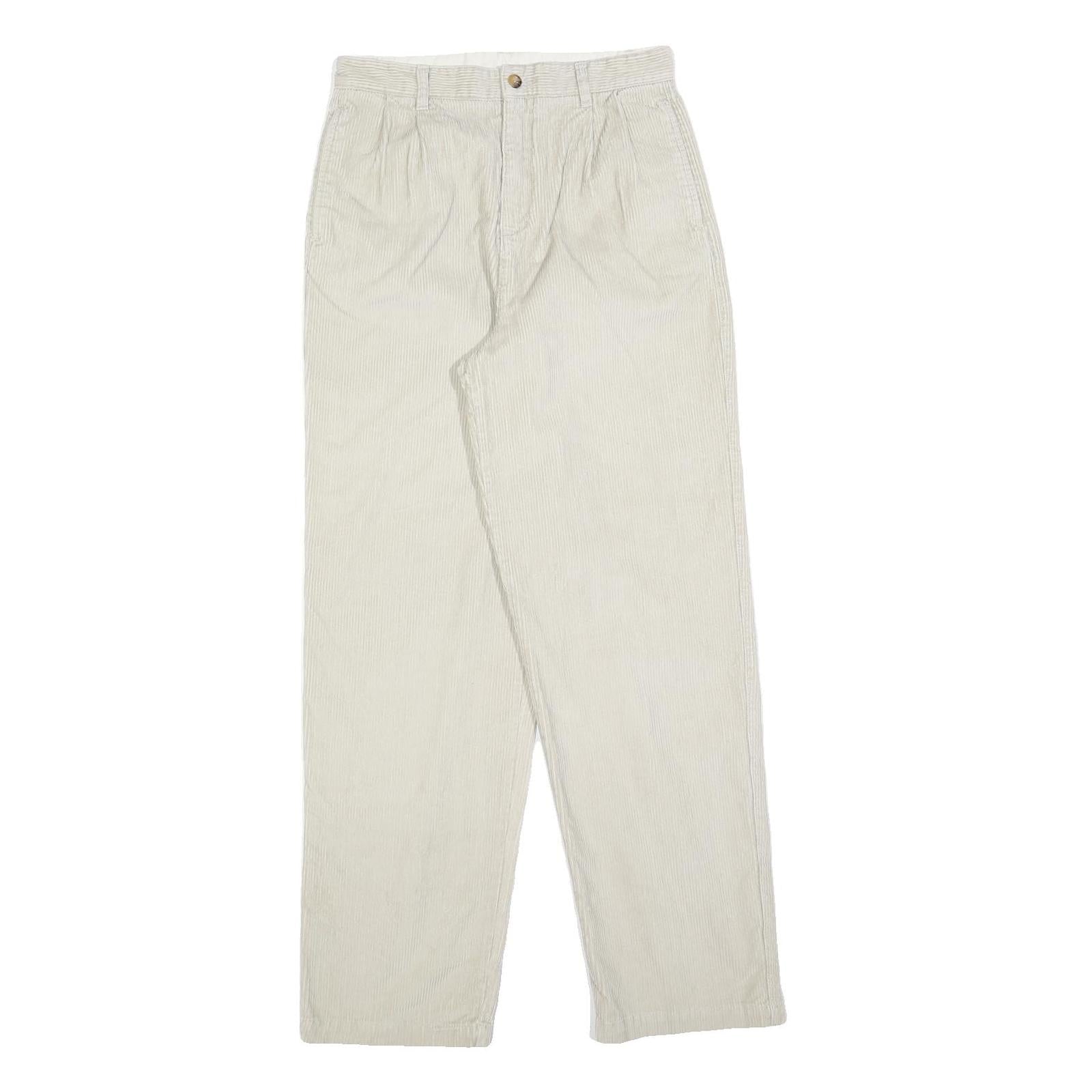 ARROW Womens Cotton Blend Cream Regular Straight Trousers W28 L30 Comfortable