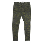 CLOCKHOUSE Womens Slim Camouflage Green Skinny Leg Trousers W32 L29 Cotton Blend