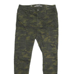 CLOCKHOUSE Womens Slim Camouflage Green Skinny Leg Trousers W32 L29 Cotton Blend
