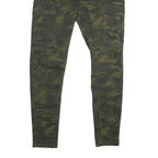 CLOCKHOUSE Womens Slim Camouflage Green Skinny Leg Trousers W32 L29 Cotton Blend
