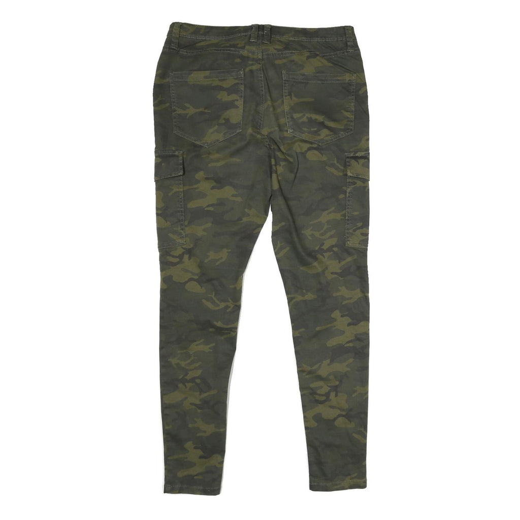 CLOCKHOUSE Womens Slim Camouflage Green Skinny Leg Trousers W32 L29 Cotton Blend