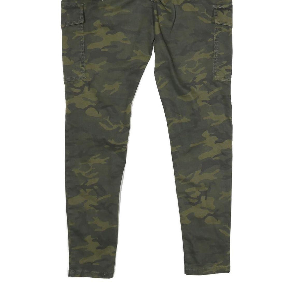 CLOCKHOUSE Womens Slim Camouflage Green Skinny Leg Trousers W32 L29 Cotton Blend