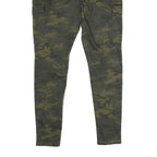 CLOCKHOUSE Womens Slim Camouflage Green Skinny Leg Trousers W32 L29 Cotton Blend