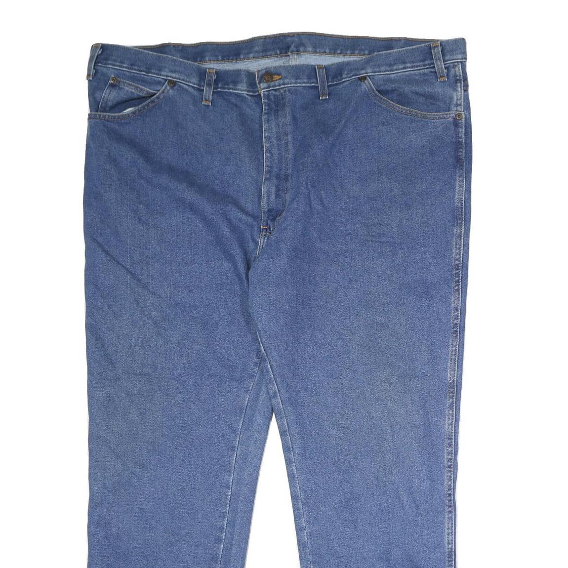 DICKIES Mens Jeans Blue Regular Straight Denim Medium W50 L31 Workwear Button