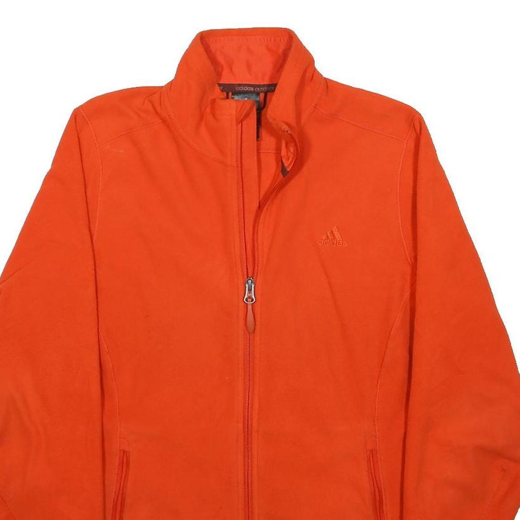 ADIDAS Womens Orange Jacket L Polyester Plain Zip Athletic Fit Casual Activewear