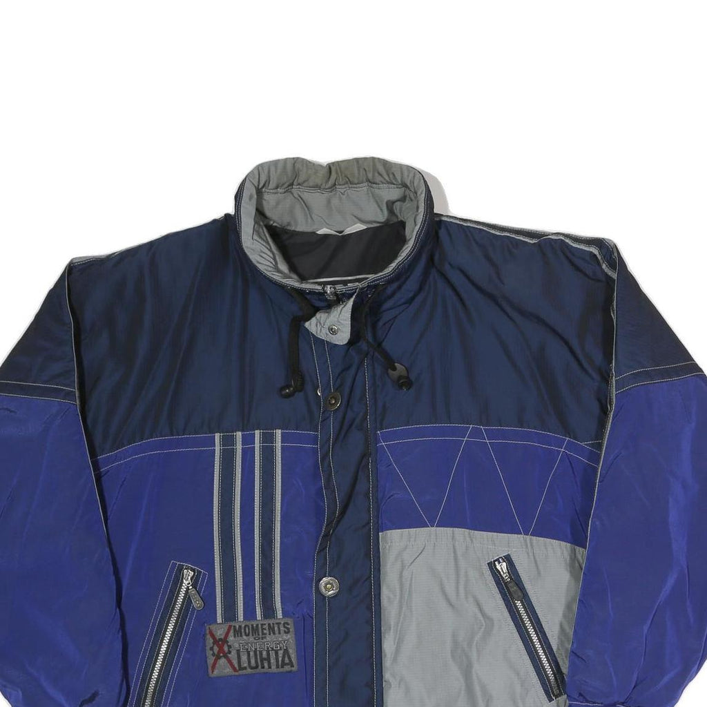 MOMENTS OF ENERGY LUHTA Mens Navy Blue & Grey Zip Up Polyester Blend Jacket XL