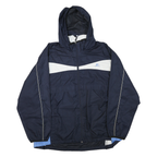 STARTER Mens Navy Blue & White Track Jacket XL Polyester Blend Zip Hooded
