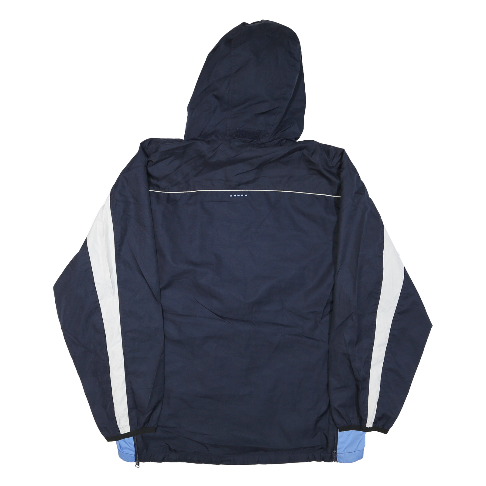 STARTER Mens Navy Blue & White Track Jacket XL Polyester Blend Zip Hooded