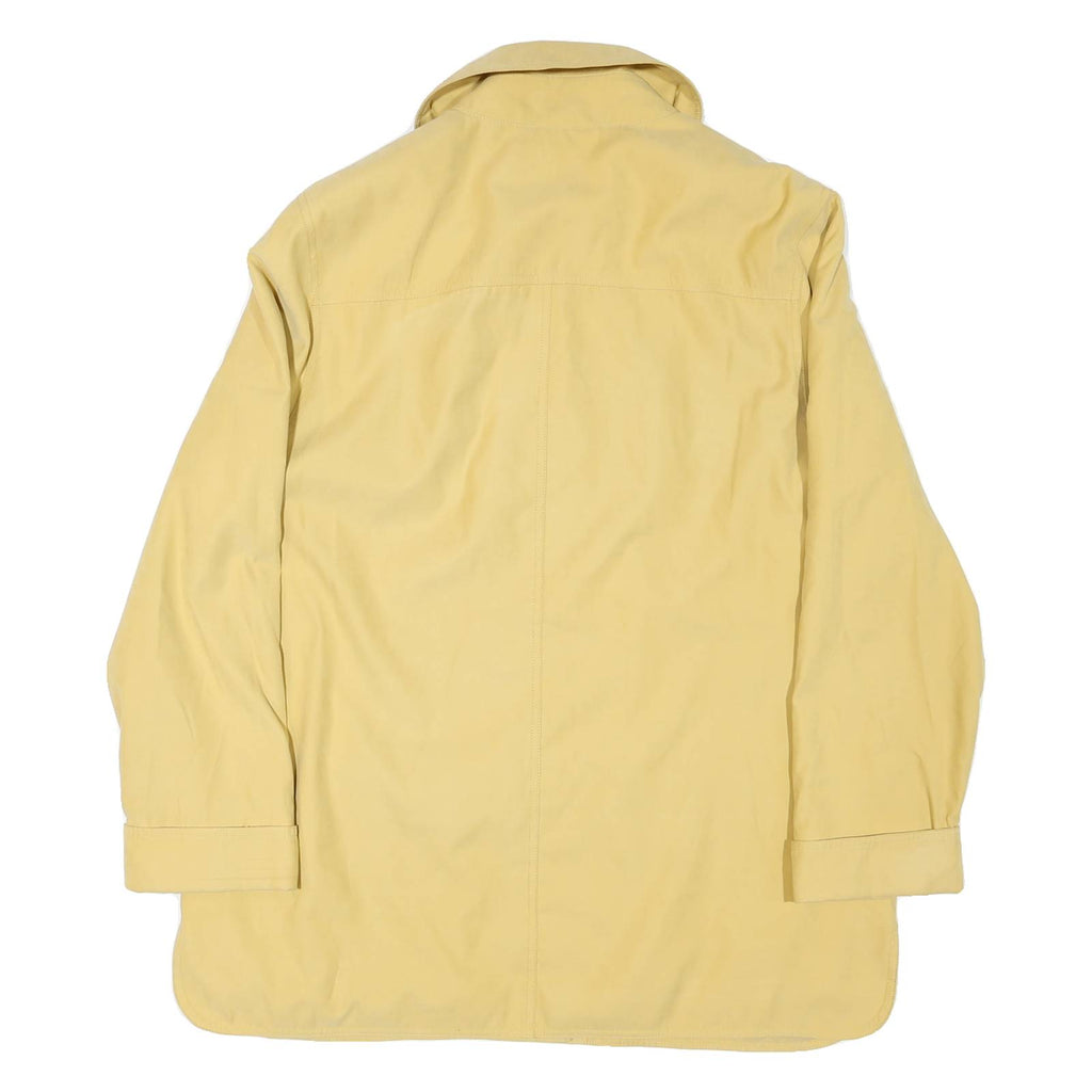 Womens Yellow Cotton Blend Button Jacket XL Plain Casual Lightweight Outerwear
