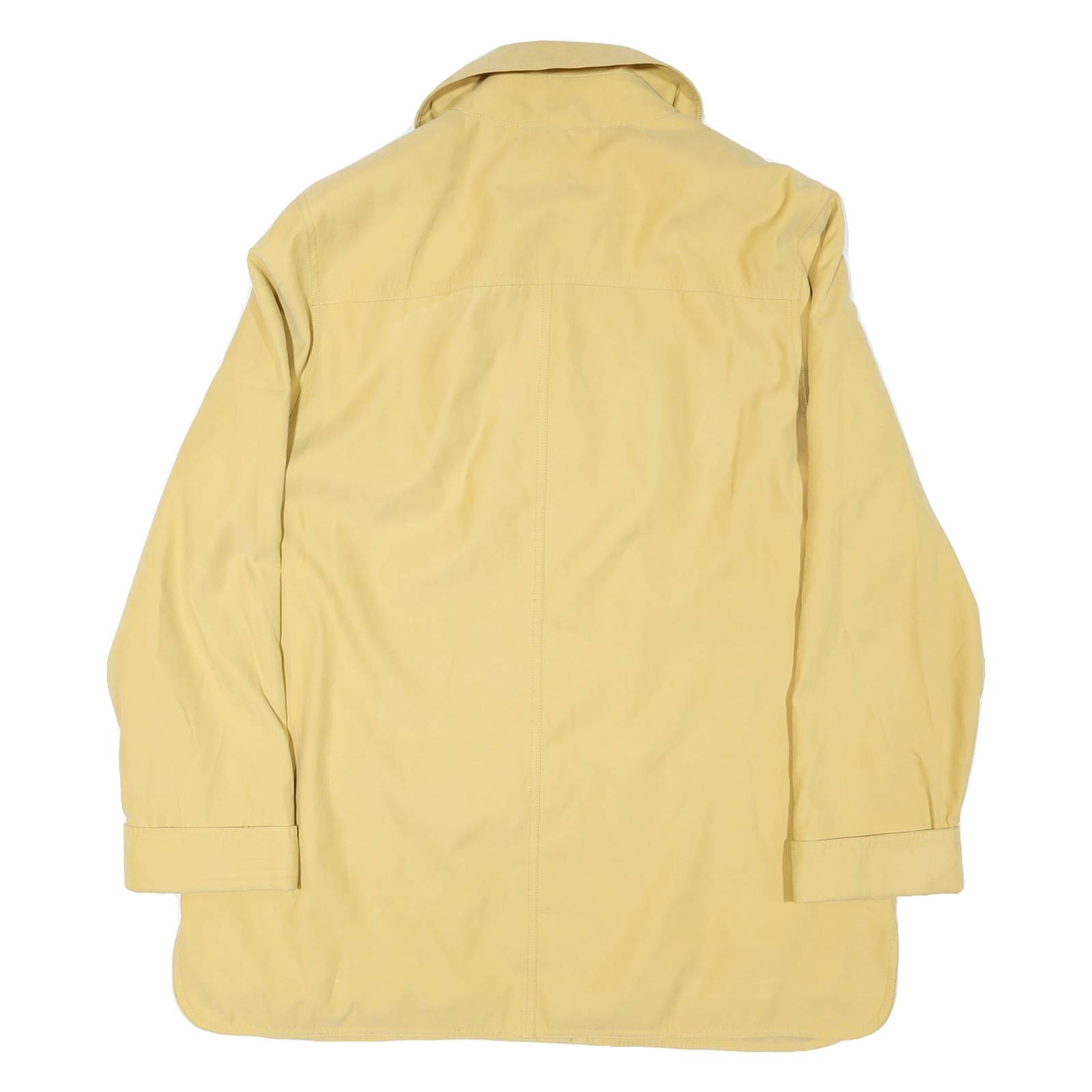 Womens Yellow Cotton Blend Button Jacket XL Plain Casual Lightweight Outerwear