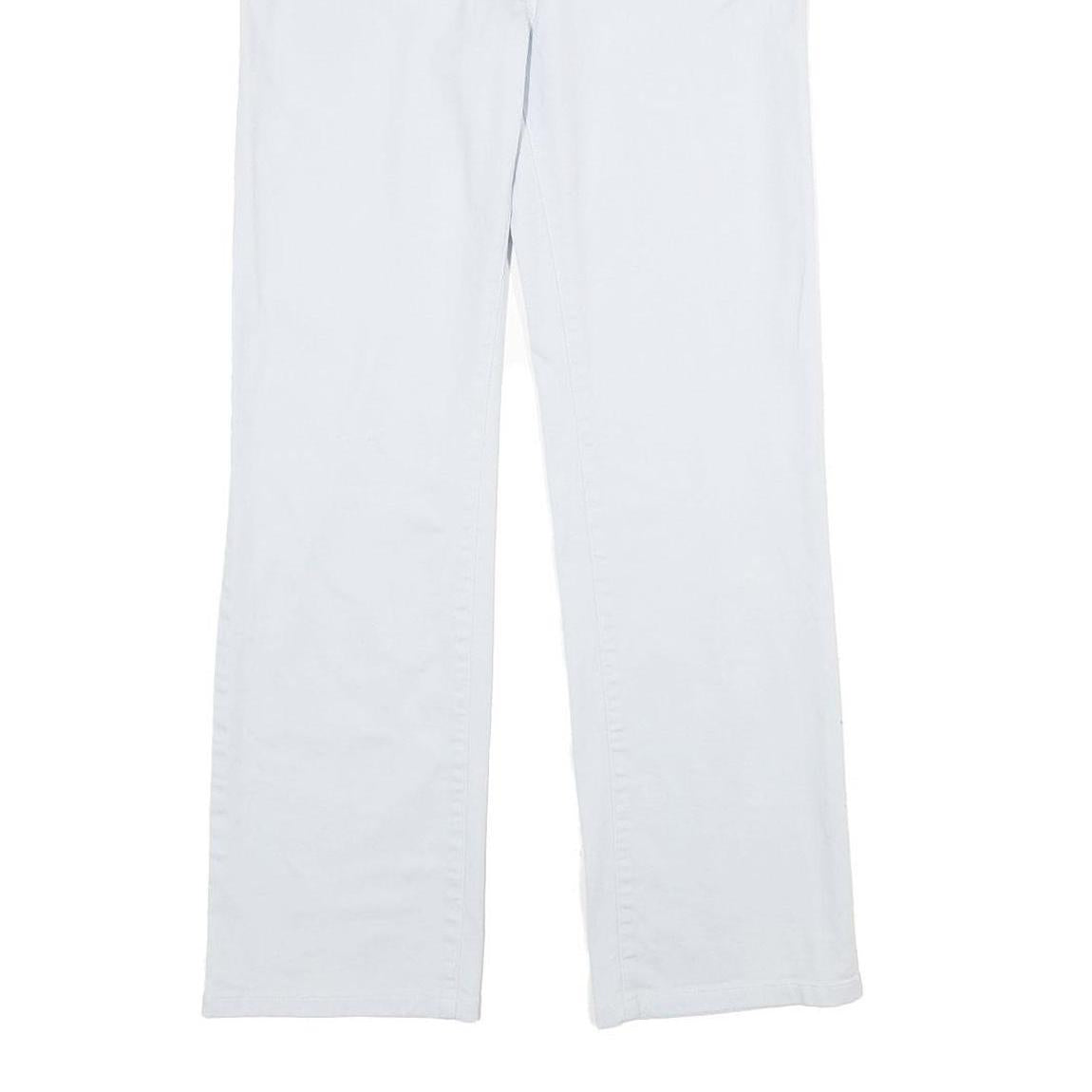 DAMART Womens White Regular Fit Straight Leg Cotton Blend Trousers W26 L29