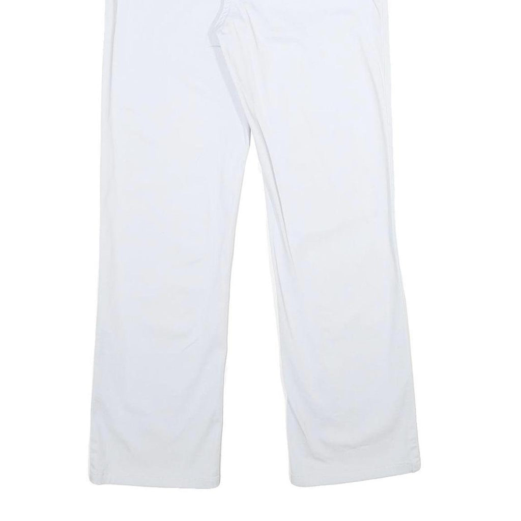 DAMART Womens White Regular Fit Straight Leg Cotton Blend Trousers W26 L29