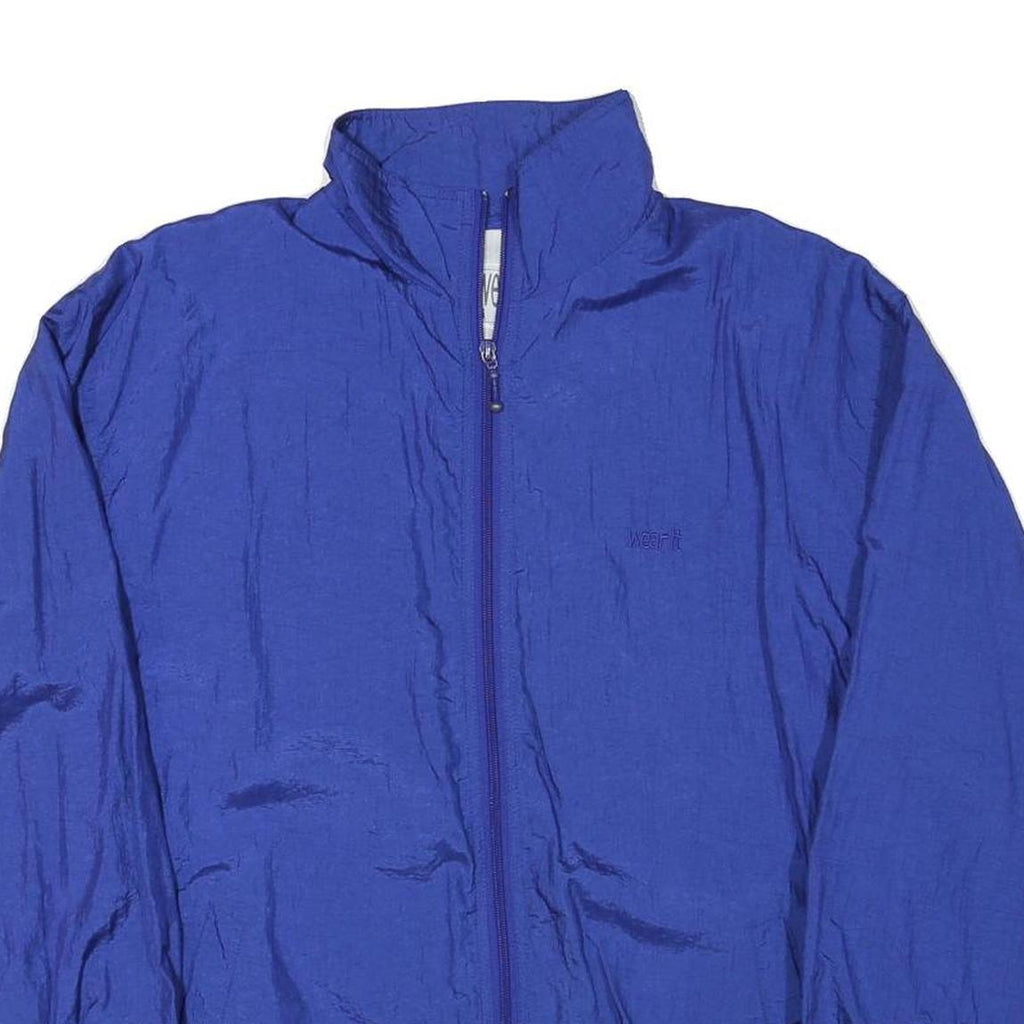 WEAR IT Mens Blue Jacket M Polyester Blend Plain Zip Closure Casual Outerwear