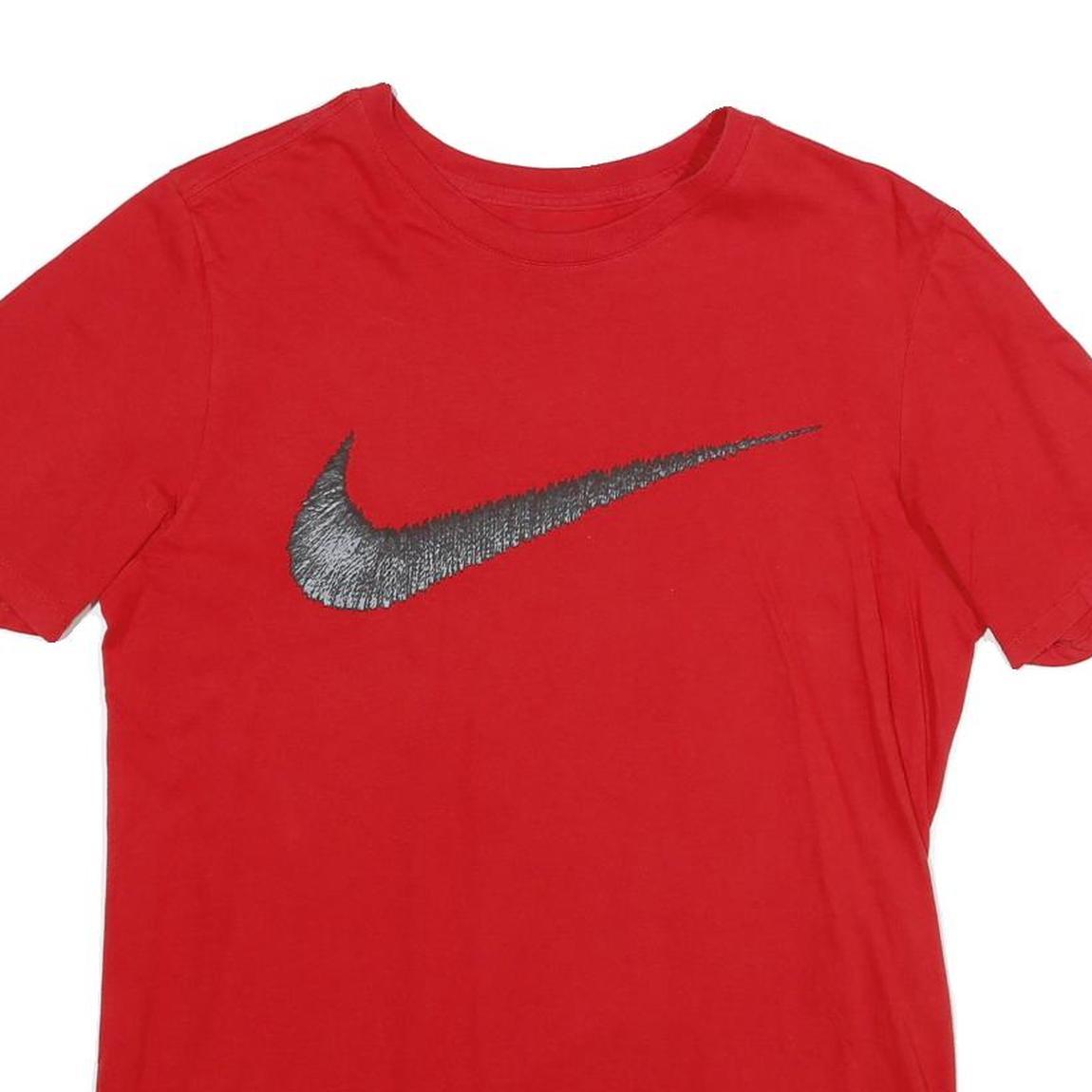 NIKE Mens Red Classic T-Shirt M Short Sleeve Crew Neck Cotton Casual