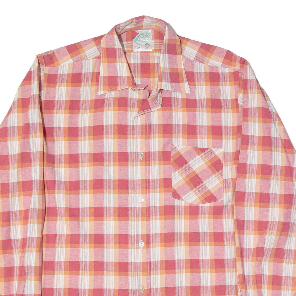 FRAPPANT Mens Shirt Pink Check Long Sleeve M