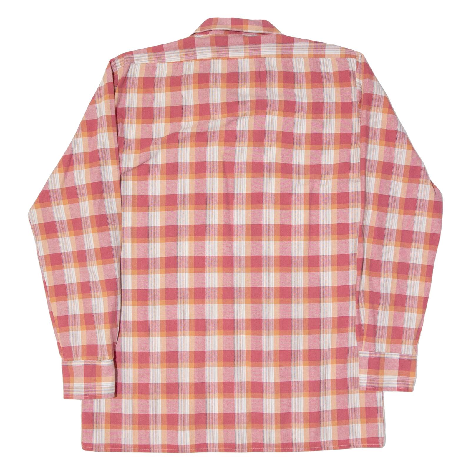 FRAPPANT Mens Shirt Pink Check Long Sleeve M