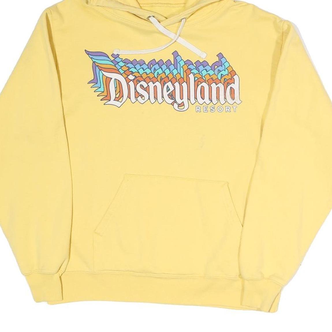 DISNEY Womens Yellow Disneyland Resort Pullover Hoodie S Cotton Blend Casual