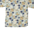 CROFT & BARROW Mens Beige Short Sleeve Floral Palm Tree Polo Shirt S Cotton