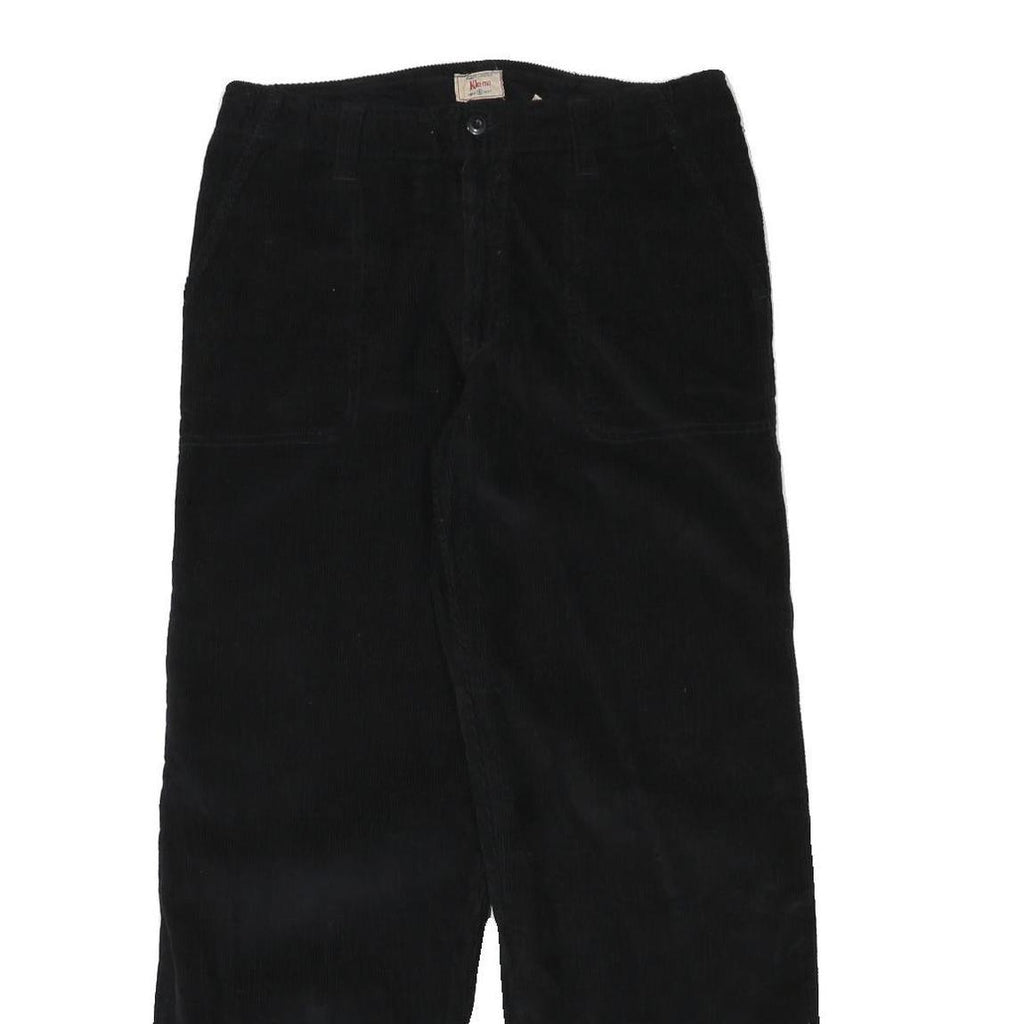 KIKO-MO Womens Black Cotton Blend Relaxed Straight Trousers W32 L30 Casual Wear