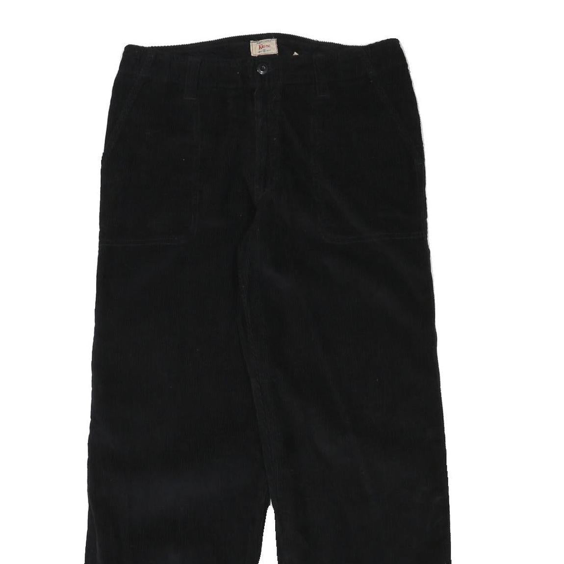 KIKO-MO Womens Black Cotton Blend Relaxed Straight Trousers W32 L30 Casual Wear
