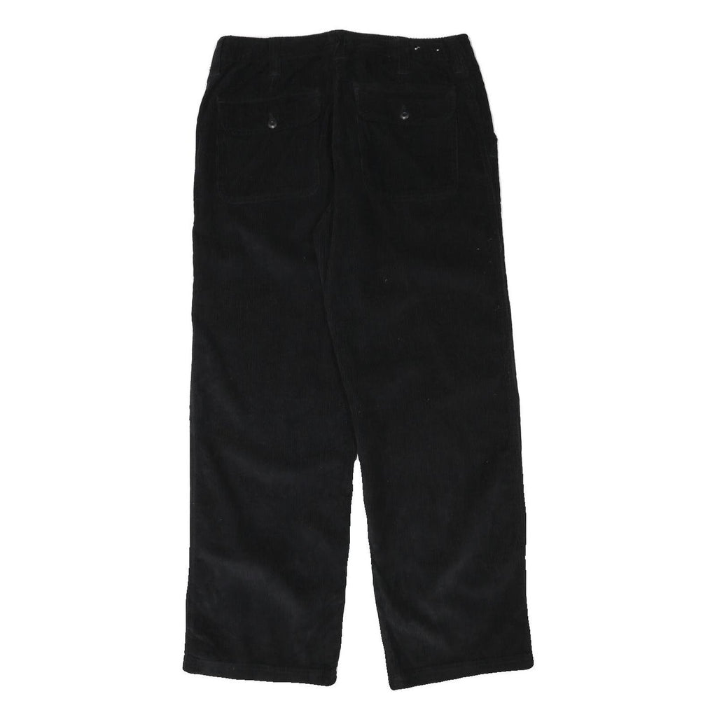 KIKO-MO Womens Black Cotton Blend Relaxed Straight Trousers W32 L30 Casual Wear