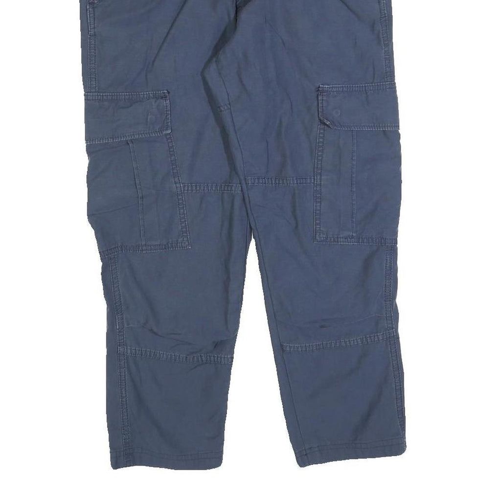 CARHARTT Mens Slim Blue Cargo Trousers W34 L26 Casual Workwear Zip Closure