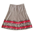 LAURA ASHLEY Womens Beige & Red Floral A-Line Knee Length Cotton Skirt UK 10