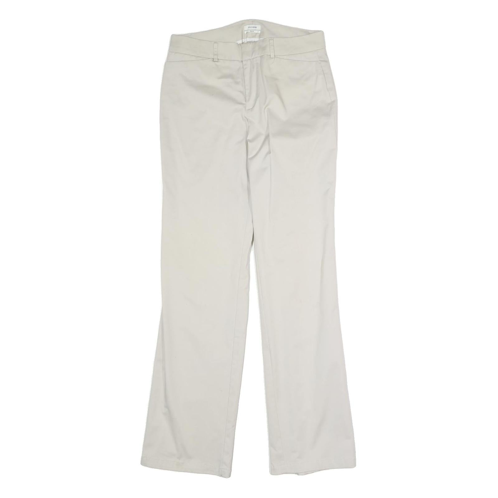 DOCKERS Mens Cotton Beige Regular Straight Trousers W30 L32 Zip Closure
