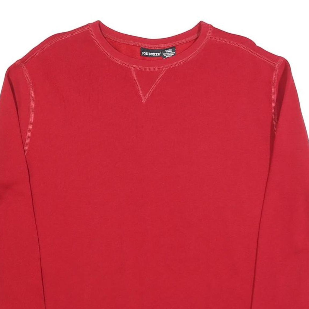 JOE BOXER Womens Red Crew Neck L Sweatshirt Cotton Blend Casual Pullover