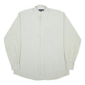 TOMMY HILFIGER Mens Cream & Beige Striped Shirt L Button-Down Collar Cotton