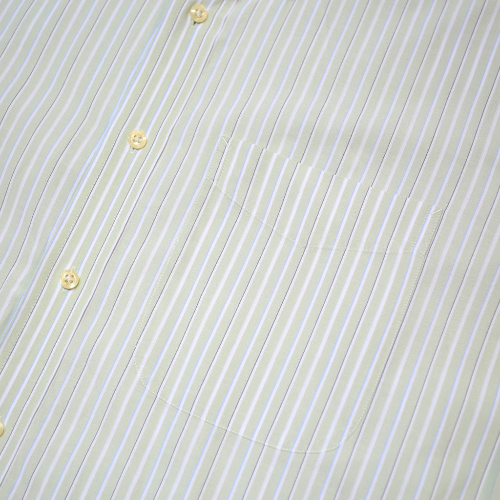 TOMMY HILFIGER Mens Cream & Beige Striped Shirt L Button-Down Collar Cotton