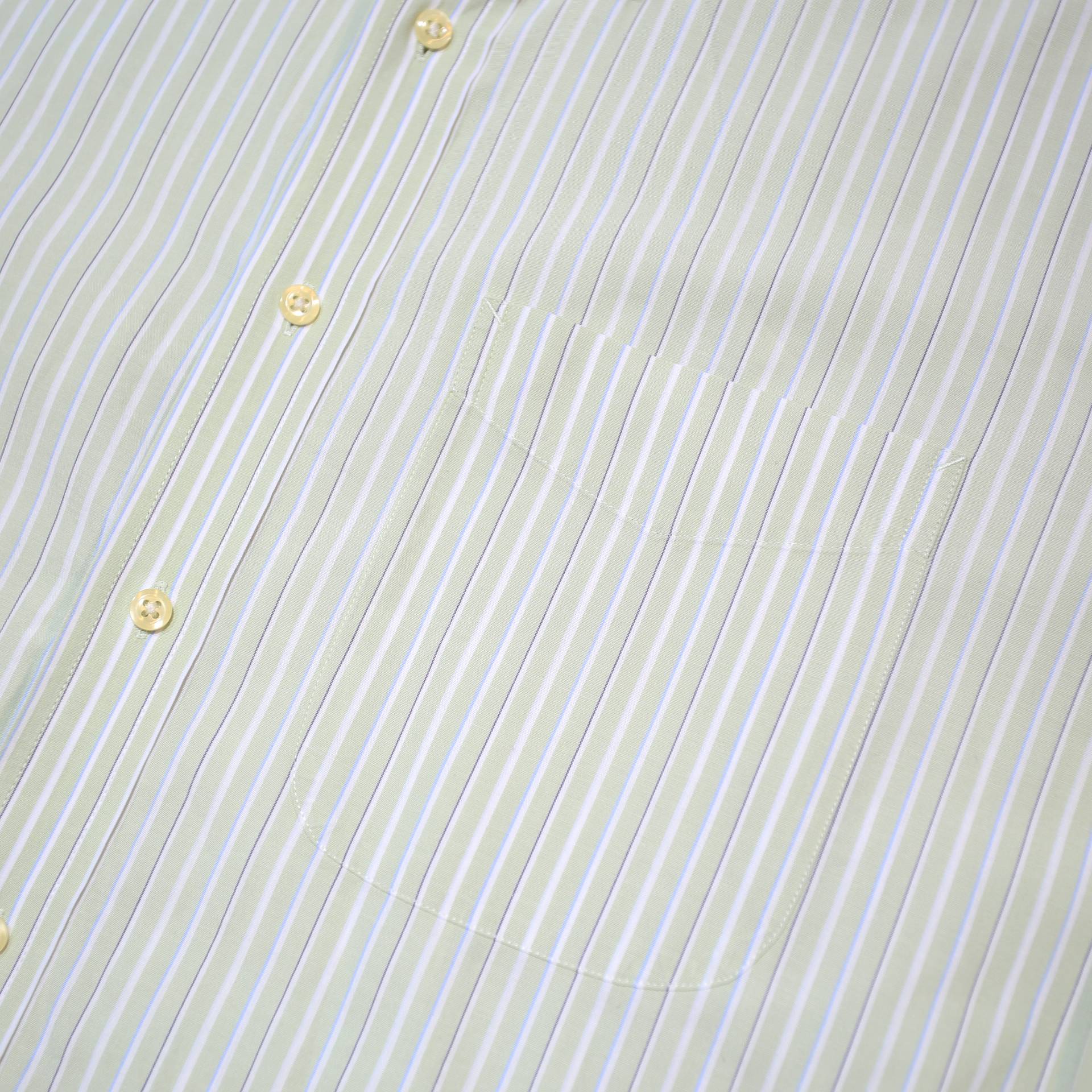 TOMMY HILFIGER Mens Cream & Beige Striped Shirt L Button-Down Collar Cotton