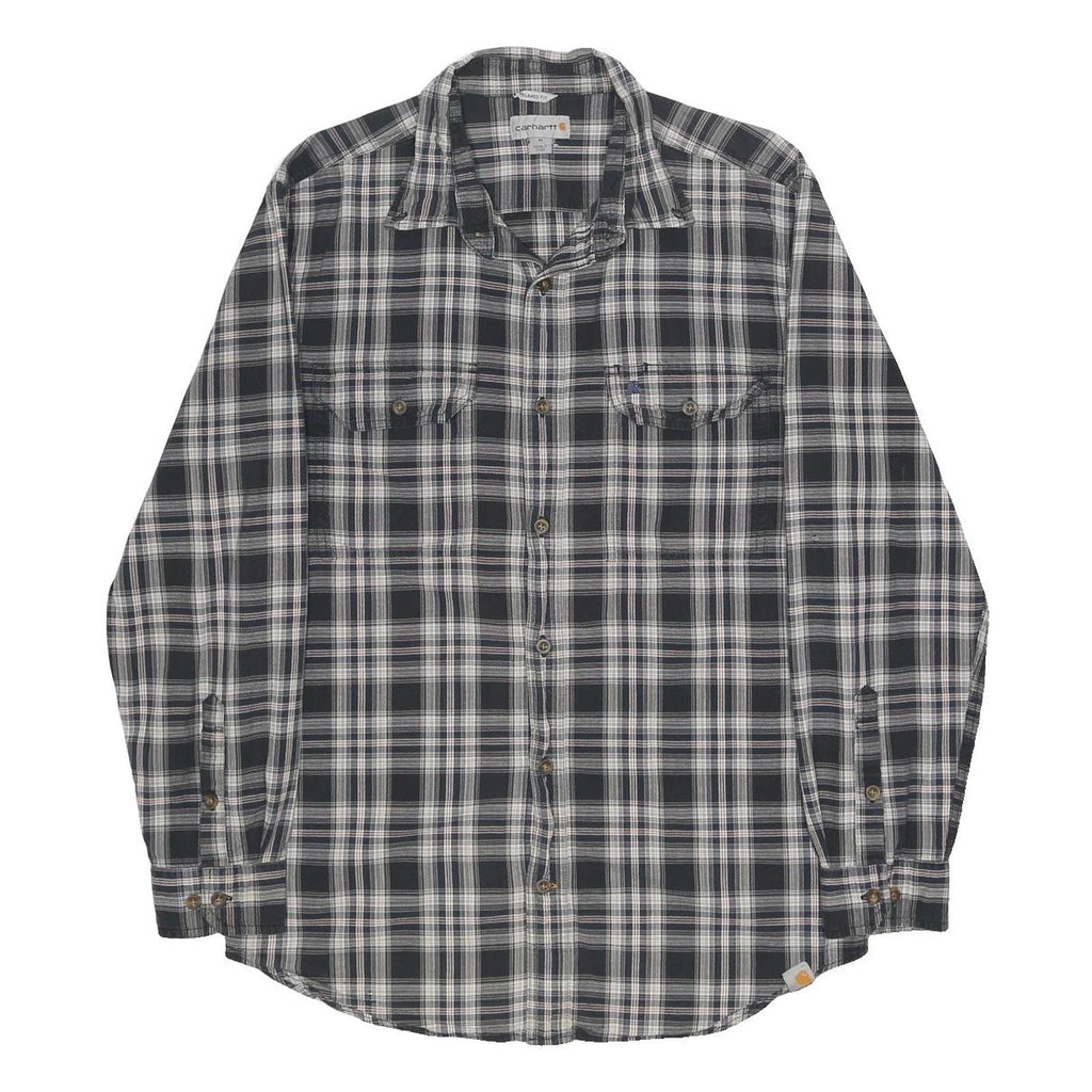 CARHARTT Mens Black & White Check Shirt M Workwear Cotton Long Sleeve Casual