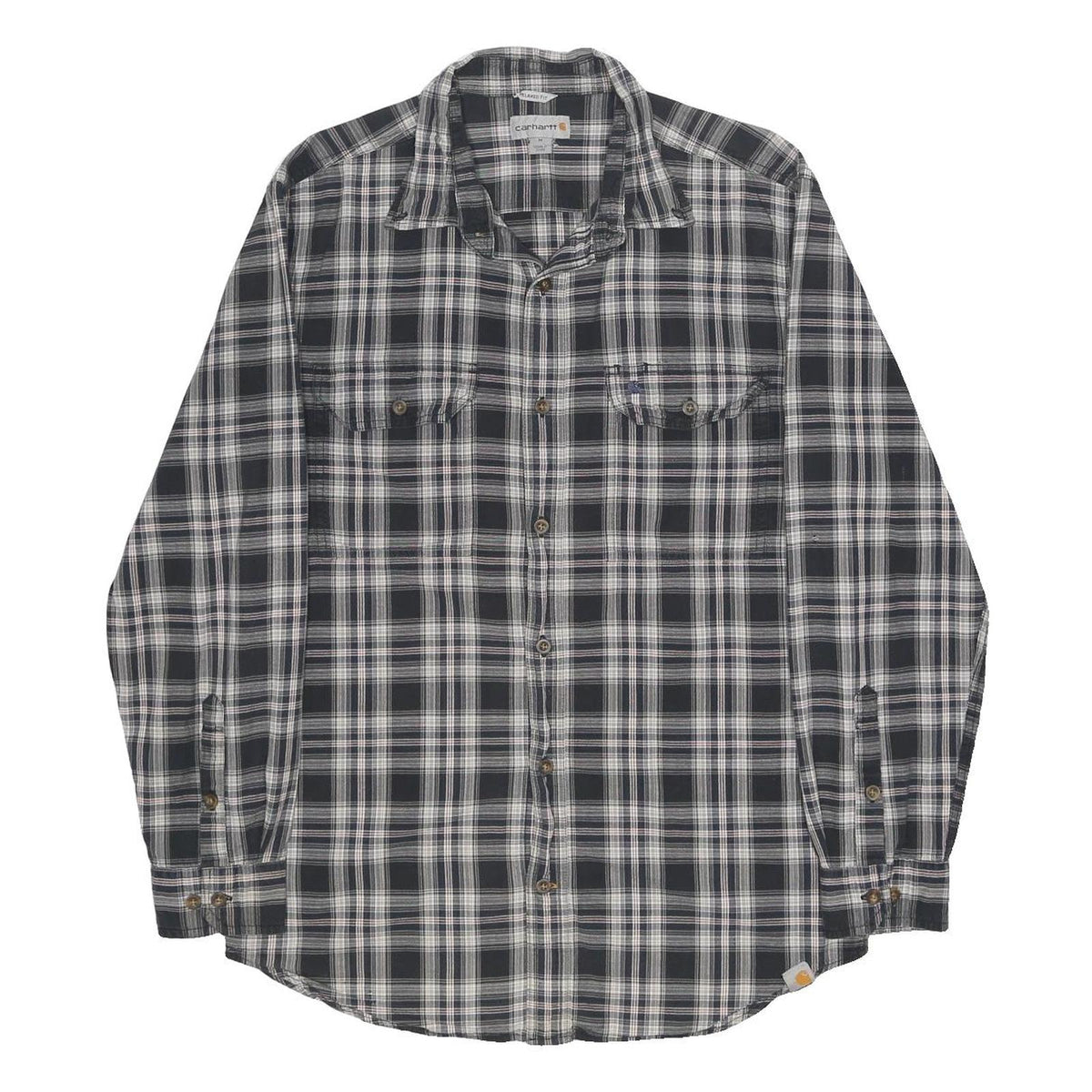 CARHARTT Mens Black & White Check Shirt M Workwear Cotton Long Sleeve Casual