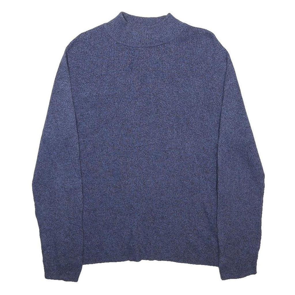 KAREN SCOTT Mens Blue Plain Pullover Jumper Crew Neck Basic Knit L Cotton