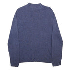 KAREN SCOTT Mens Blue Plain Pullover Jumper Crew Neck Basic Knit L Cotton