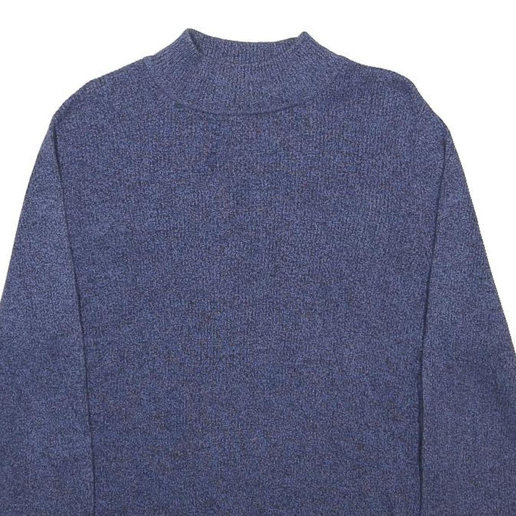 KAREN SCOTT Mens Blue Plain Pullover Jumper Crew Neck Basic Knit L Cotton