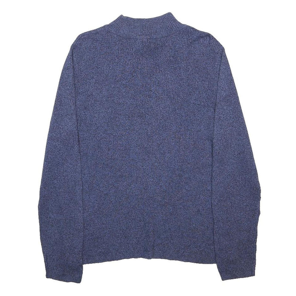 KAREN SCOTT Mens Blue Plain Pullover Jumper Crew Neck Basic Knit L Cotton