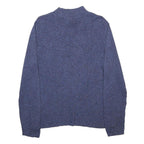 KAREN SCOTT Mens Blue Plain Pullover Jumper Crew Neck Basic Knit L Cotton