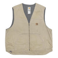 CARHARTT Mens Beige Cotton Workwear Jacket 2XL Zip Front Durable Vest
