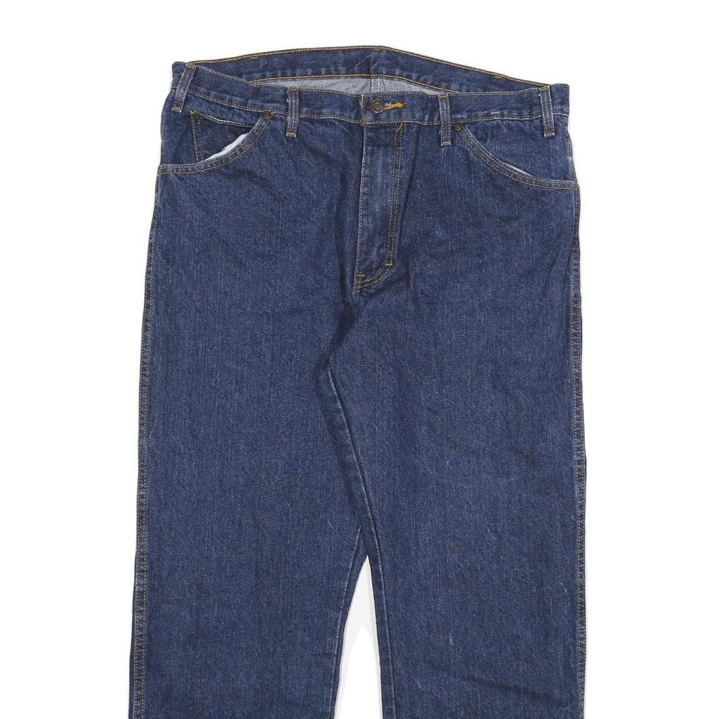 DICKIES Mens Regular Fit Blue Denim Jeans W36 L29 Classic Zip Closure