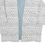 Womens White Black Pattern Cotton Blend Casual XL Woven Jacket Relaxed Fit