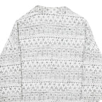 Womens White Black Pattern Cotton Blend Casual XL Woven Jacket Relaxed Fit