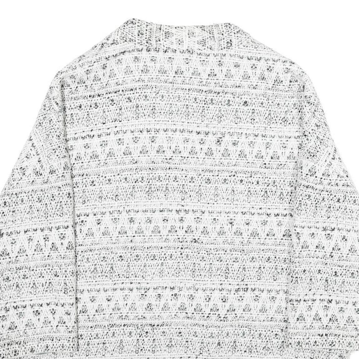 Womens White Black Pattern Cotton Blend Casual XL Woven Jacket Relaxed Fit