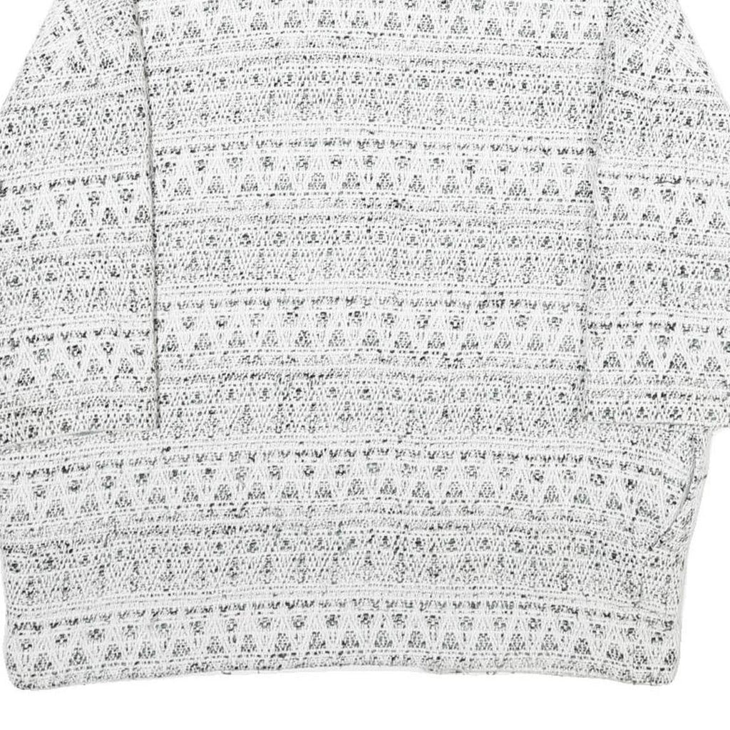 Womens White Black Pattern Cotton Blend Casual XL Woven Jacket Relaxed Fit