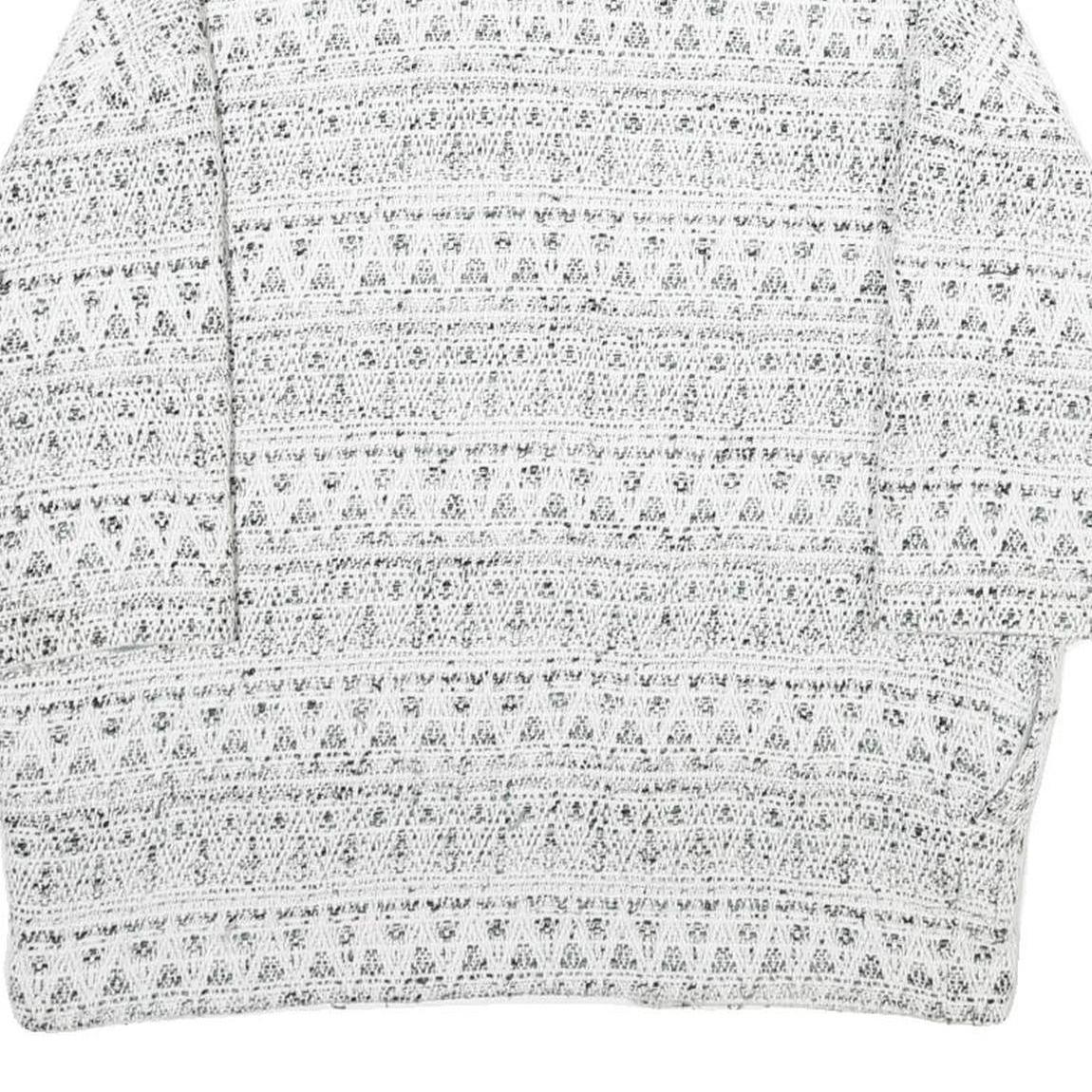 Womens White Black Pattern Cotton Blend Casual XL Woven Jacket Relaxed Fit