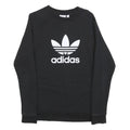 ADIDAS Mens Black Crew Neck S Cotton Blend Pullover Sweatshirt Logo