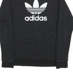ADIDAS Mens Black Crew Neck S Cotton Blend Pullover Sweatshirt Logo