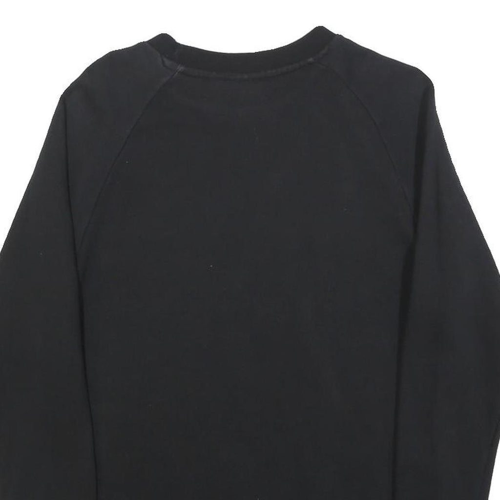 ADIDAS Mens Black Crew Neck S Cotton Blend Pullover Sweatshirt Logo