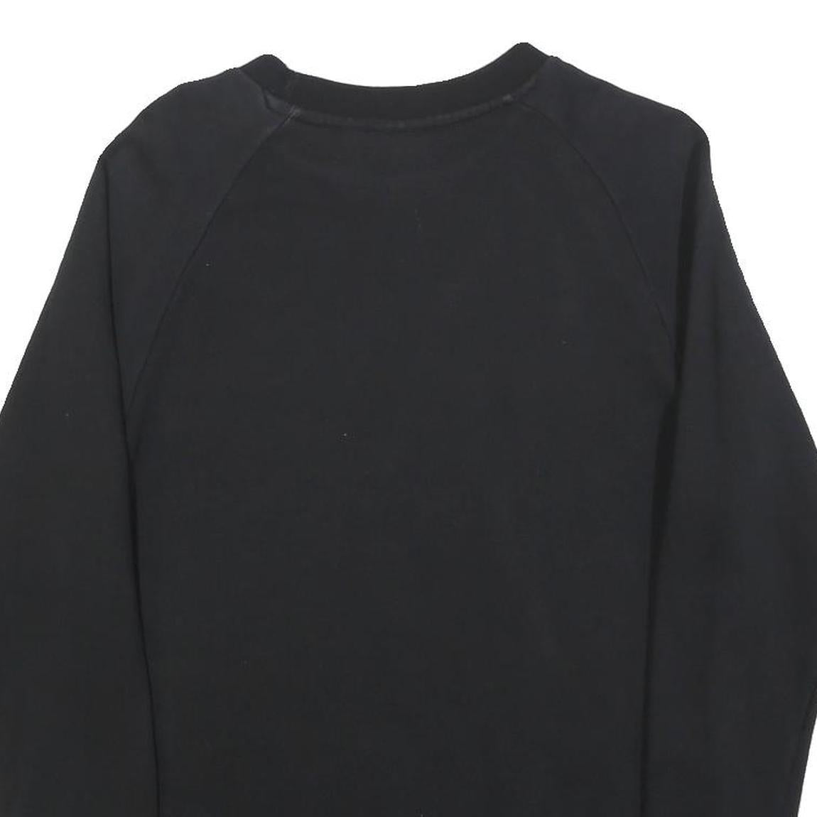 ADIDAS Mens Black Crew Neck S Cotton Blend Pullover Sweatshirt Logo